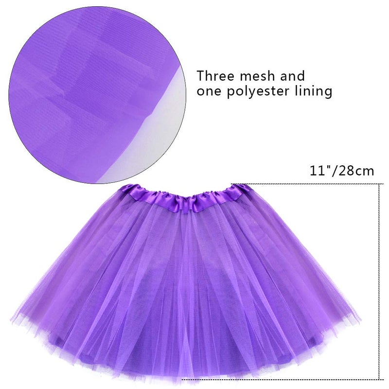 Miayon 1980s Fancy Outfits Dress Costume Accessories for Girl Halloween Purple - Image 2